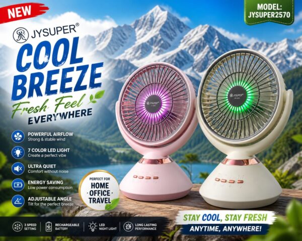 JYSUPER JY-2570 Rechargeable Table Fan